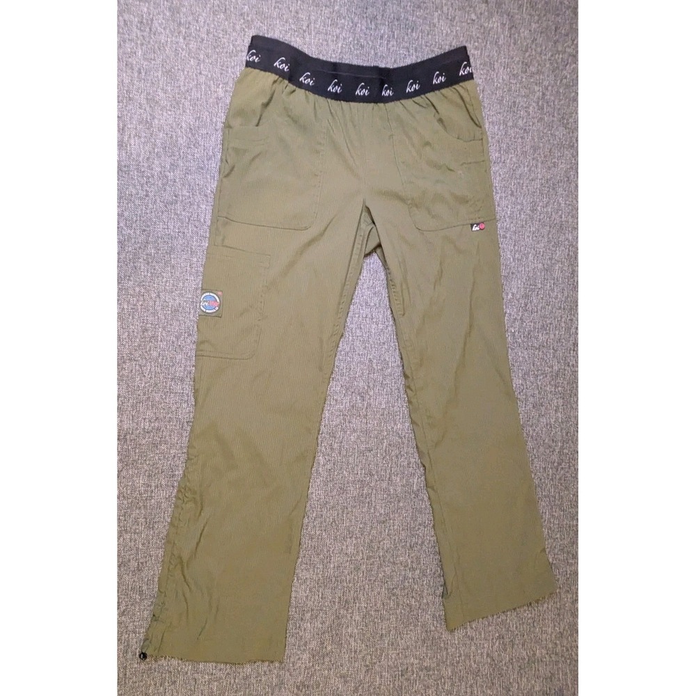 Womens Koi Lite Scrub Pants Green Striped Size Small Petite Light Weight Work